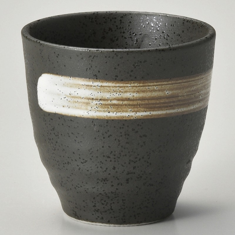 金正陶器 天目白刷毛 平成湯呑 1個(ご注文単位1個)【直送品】