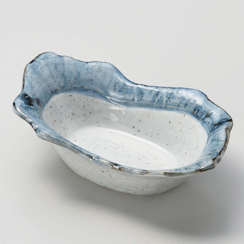 金正陶器 藍虹味 手造風舟型鉢 1個(ご注文単位1個)【直送品】