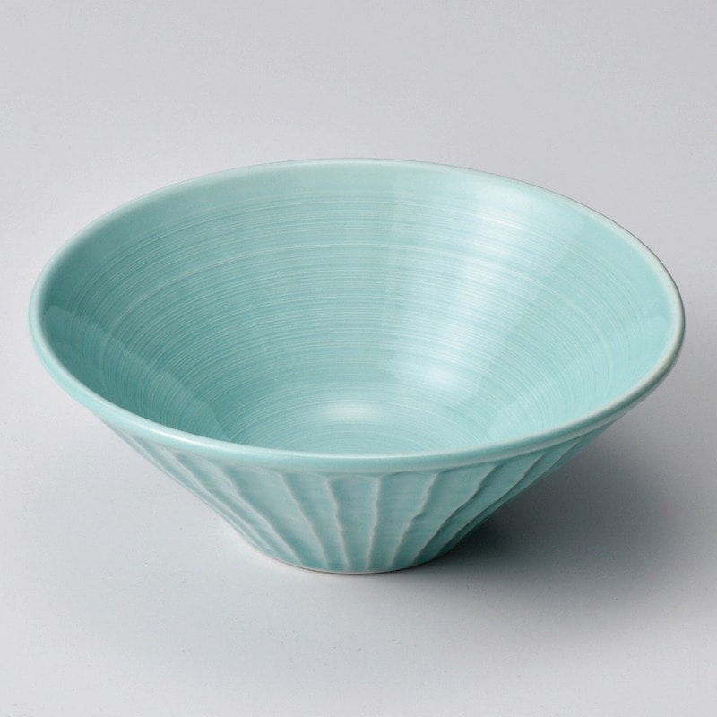金正陶器 トルコブルーしのぎ深鉢 大 1個（ご注文単位1個）【直送品】