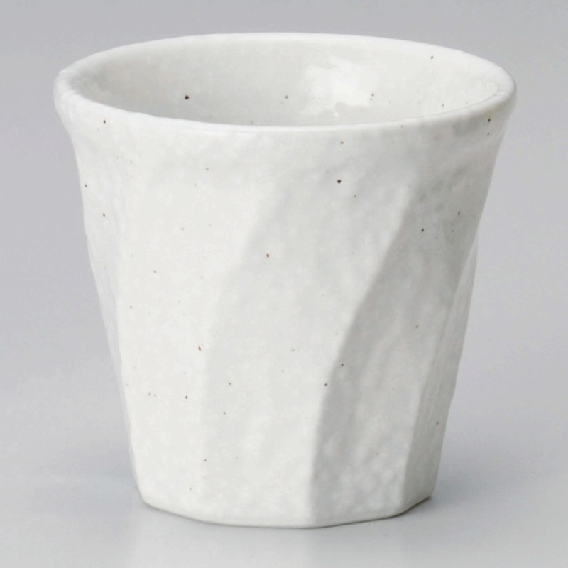 金正陶器 雪粉引ねじりロックカップ 1個(ご注文単位1個)【直送品】