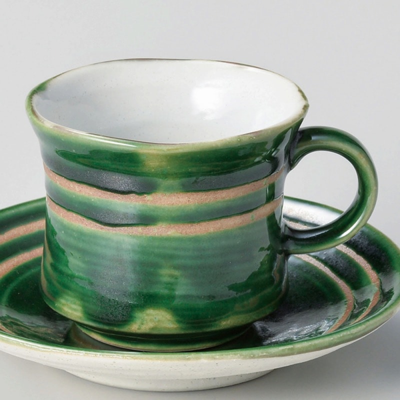 金正陶器 織部ラインコーヒー碗 1個 ※カップ単品のみ(ご注文単位1個)【直送品】