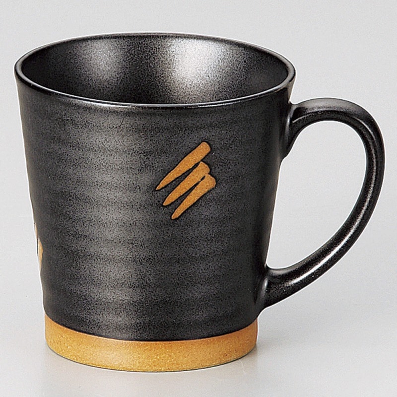 金正陶器 黒マット削マグ 1個(ご注文単位1個)【直送品】
