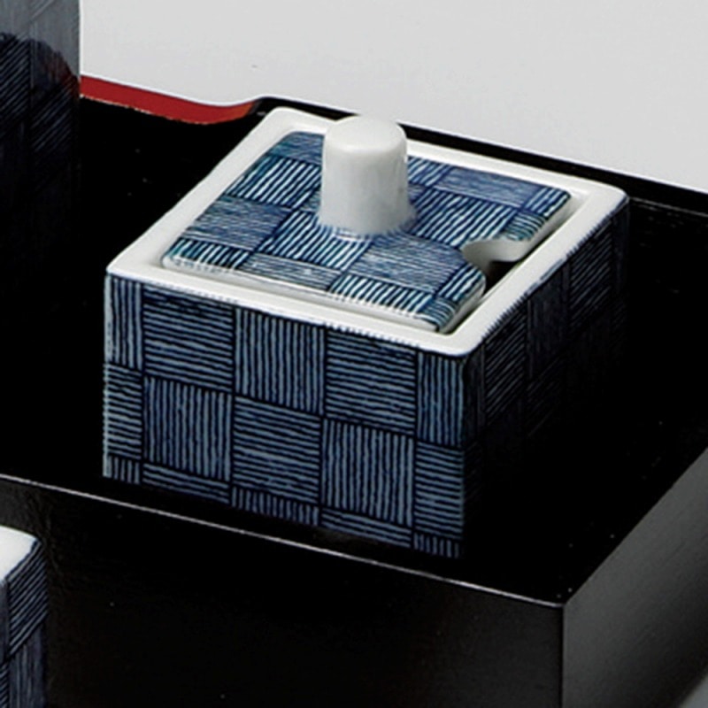 金正陶器 重ね模様 角辛子入 1個(ご注文単位1個)【直送品】