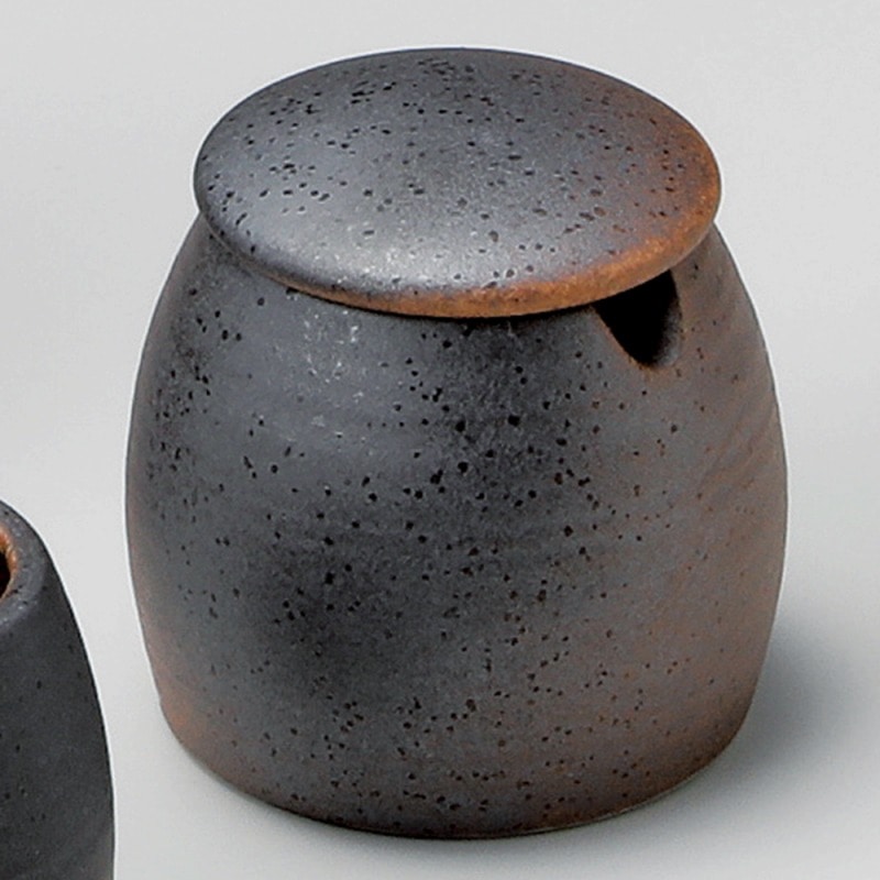 金正陶器 黒信楽 なつめ辛子入 1個(ご注文単位1個)【直送品】