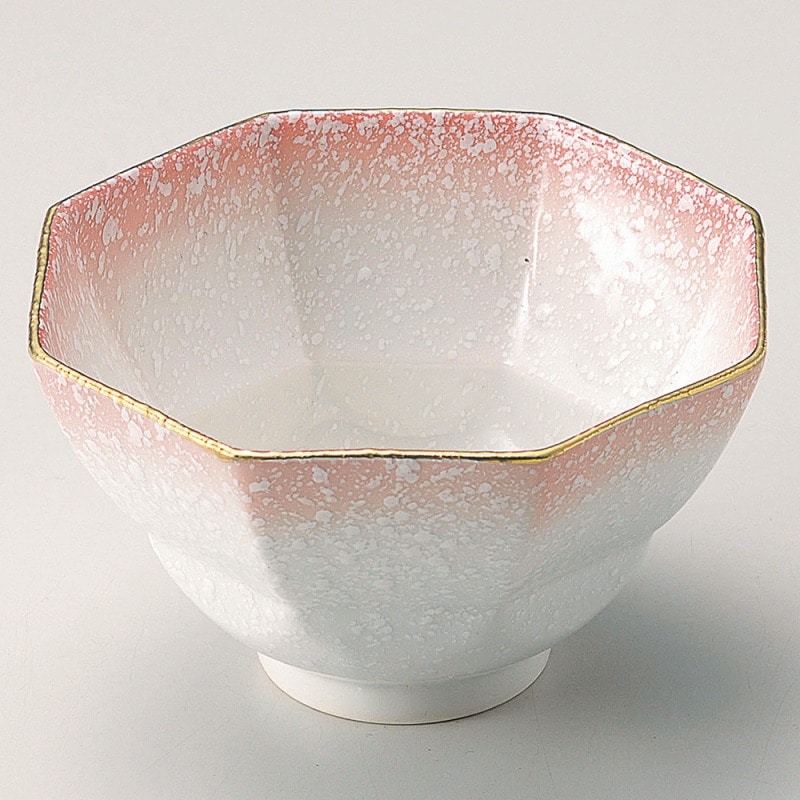 金正陶器 ピンク吹八角向付 1個(ご注文単位1個)【直送品】