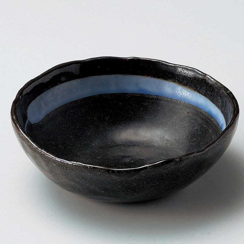 金正陶器 黒化粧青帯5.0鉢 1個(ご注文単位1個)【直送品】