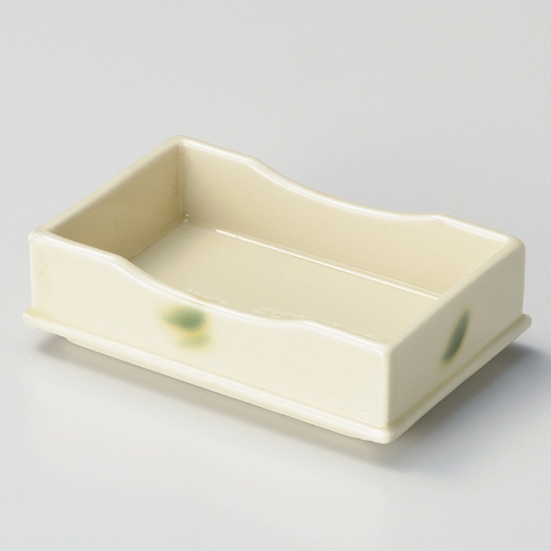 金正陶器 黄釉織部流し 重ね長角鉢 1個(ご注文単位1個)【直送品】