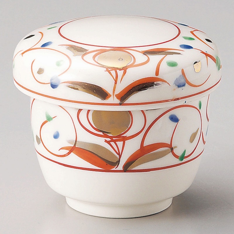 金正陶器 赤絵華紋むし碗 1個(ご注文単位1個)【直送品】