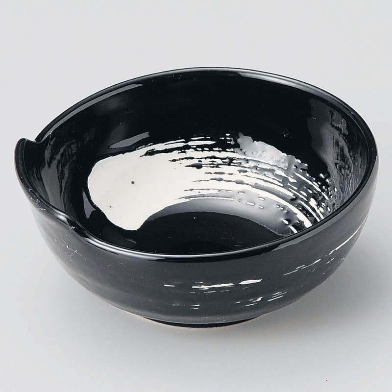 金正陶器 黒釉白刷毛呑水(大) 1個(ご注文単位1個)【直送品】