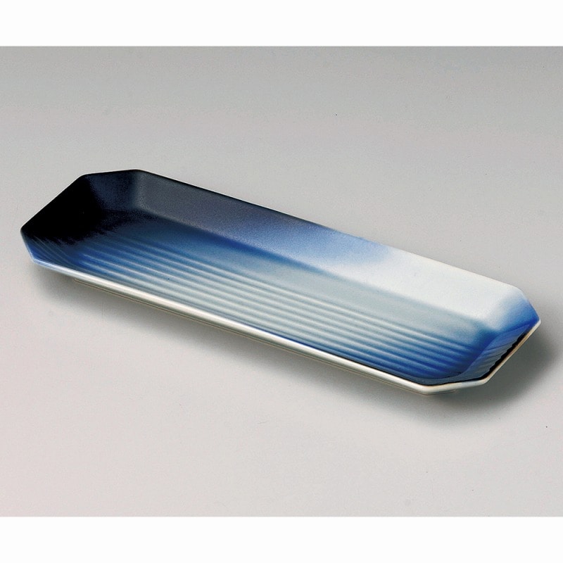 金正陶器 蒼空スミ切長皿(大) 1個(ご注文単位1個)【直送品】