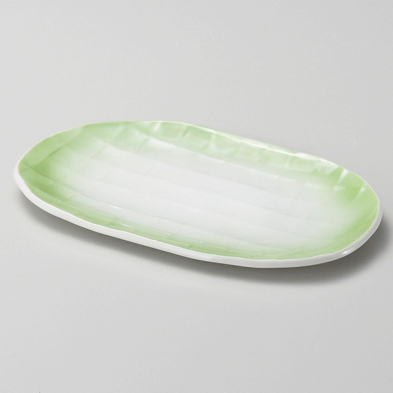 金正陶器 ヒワ吹格子 小判焼物皿 1個(ご注文単位1個)【直送品】