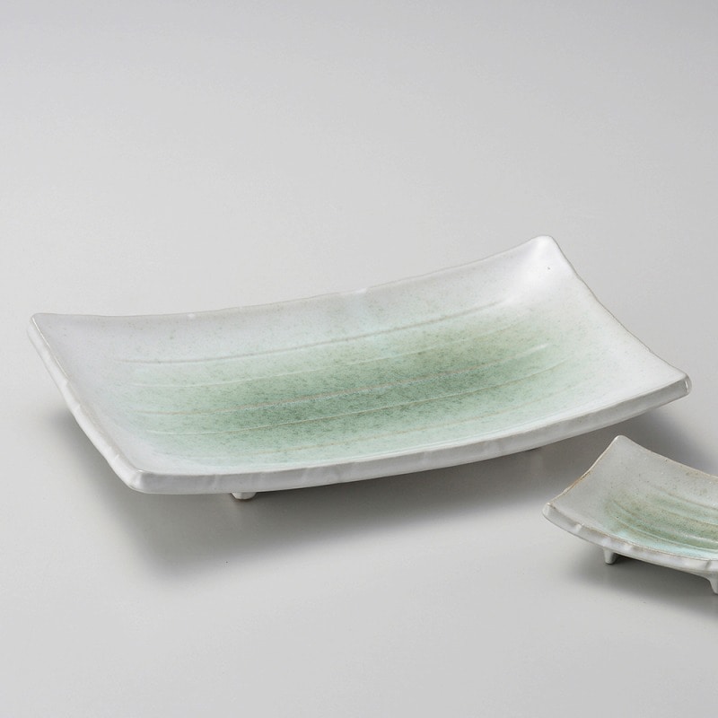金正陶器 新緑9.0反長角皿 1個(ご注文単位1個)【直送品】