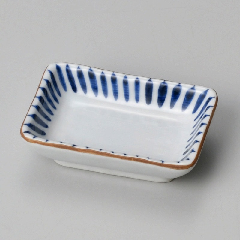 金正陶器 藍十草長角小皿 1個(ご注文単位1個)【直送品】