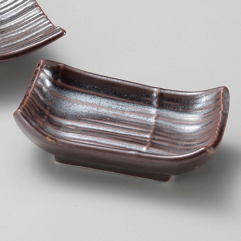 金正陶器 鉄砂 長角小皿 1個(ご注文単位1個)【直送品】