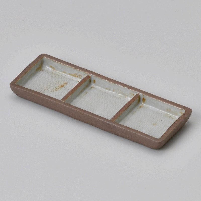 金正陶器 赤土粉引き三品皿 1個(ご注文単位1個)【直送品】