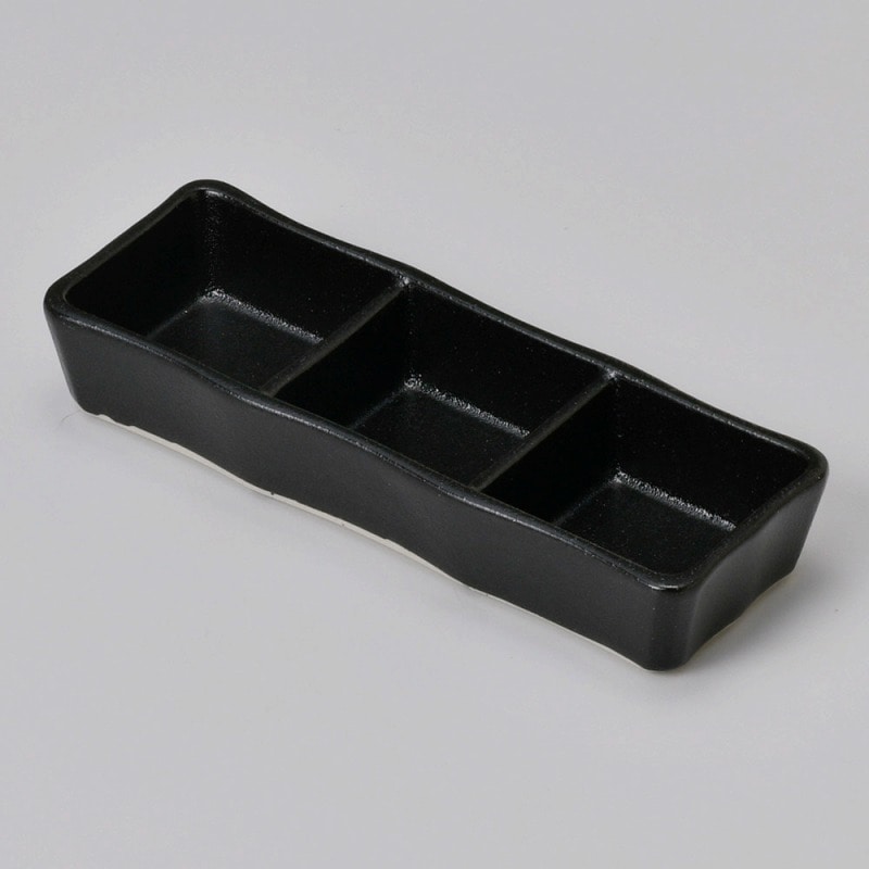 金正陶器 瀬戸黒三品皿(小) 1個(ご注文単位1個)【直送品】