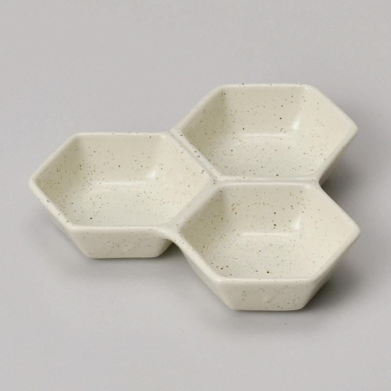 金正陶器 クリーム粉引六角三角 1個(ご注文単位1個)【直送品】