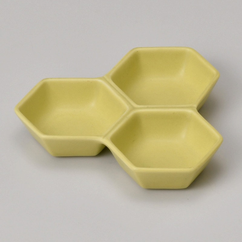 金正陶器 黄マット六角三角 1個(ご注文単位1個)【直送品】
