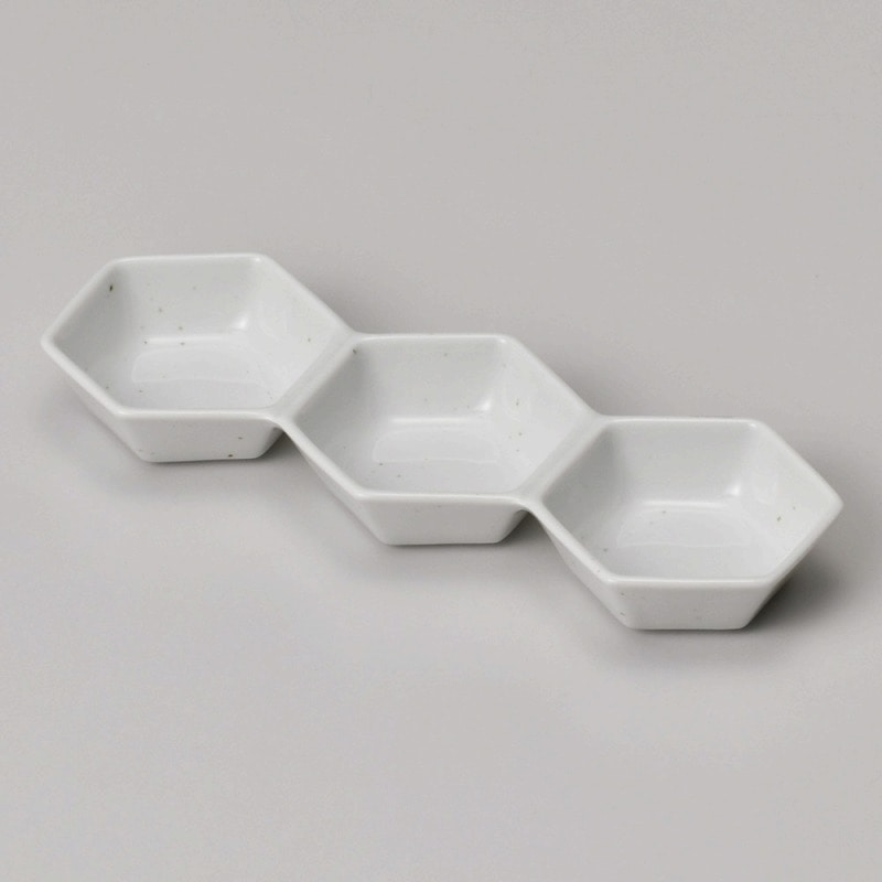 金正陶器 灰釉六角3連 1個(ご注文単位1個)【直送品】