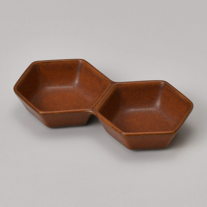 金正陶器 そば茶六角2連 1個(ご注文単位1個)【直送品】
