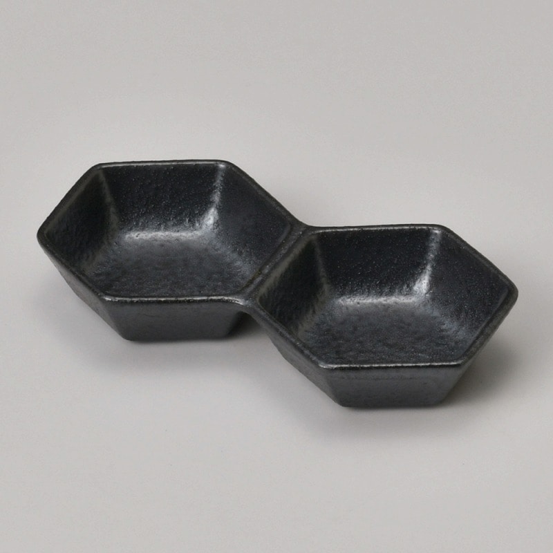 金正陶器 ゆず黒六角2連 1個(ご注文単位1個)【直送品】