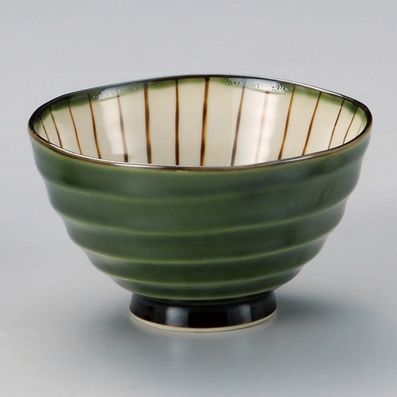 金正陶器 織部櫛目大飯碗 1個(ご注文単位1個)【直送品】