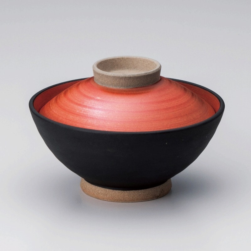 金正陶器 黒塗内朱蓋付大茶 1個(ご注文単位1個)【直送品】