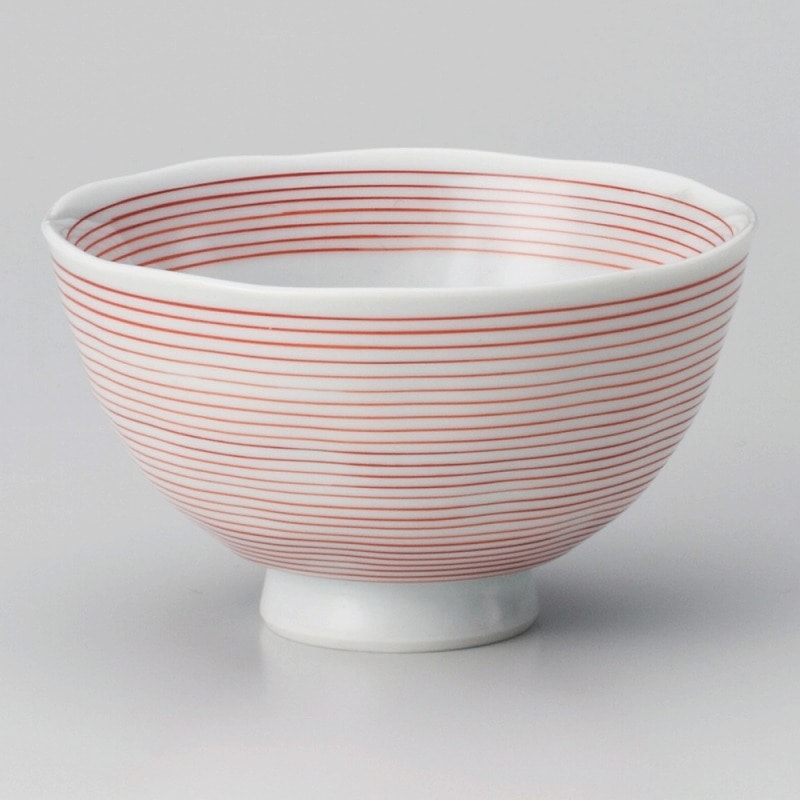 金正陶器 赤千筋飯碗中 1個(ご注文単位1個)【直送品】
