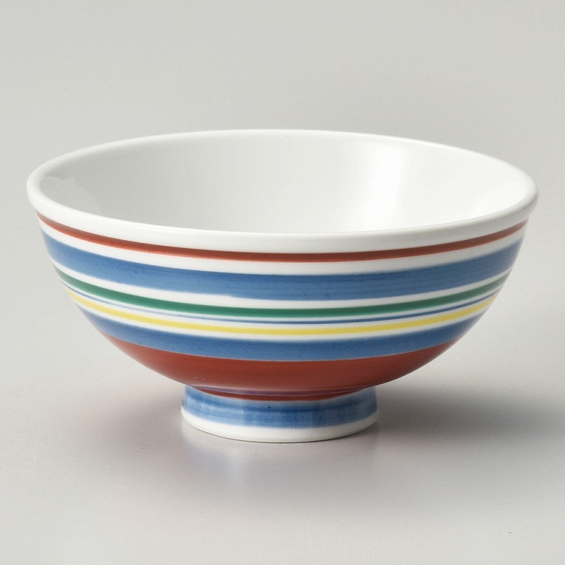 金正陶器 赤絵4色ライン中平 1個(ご注文単位1個)【直送品】