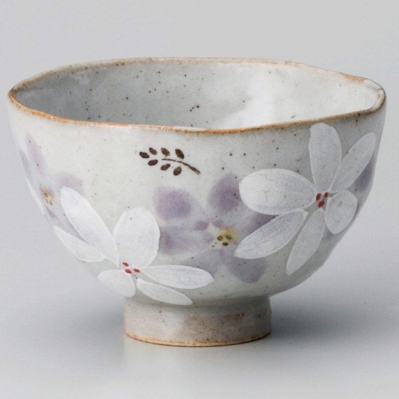 金正陶器 白呉須コスモス飯碗(パープル) 1個(ご注文単位1個)【直送品】