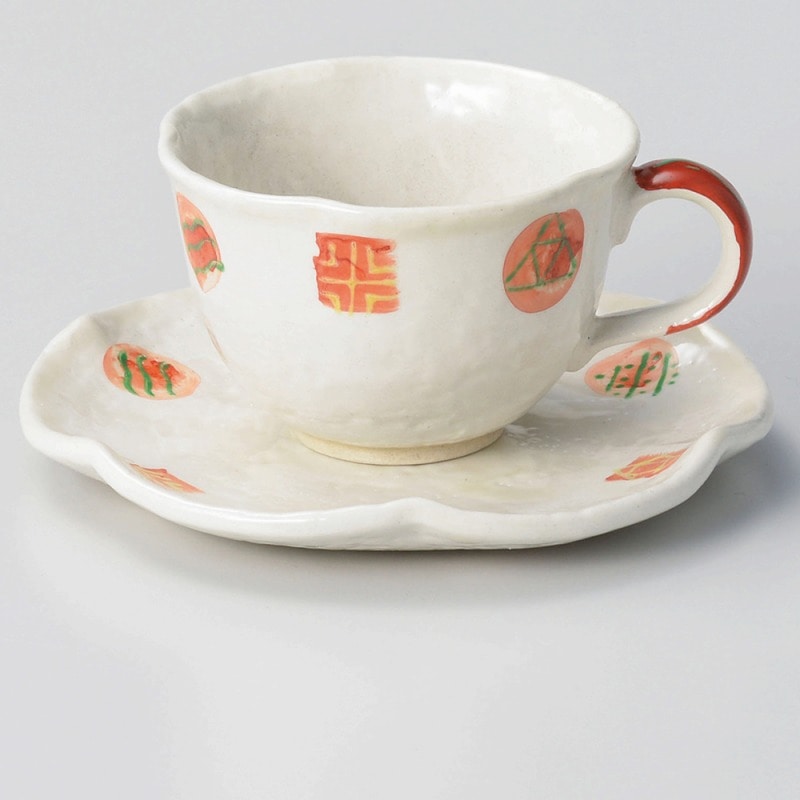 金正陶器 粉引小紋コーヒー皿 1個 ※ソーサー単品のみ(ご注文単位1個)【直送品】