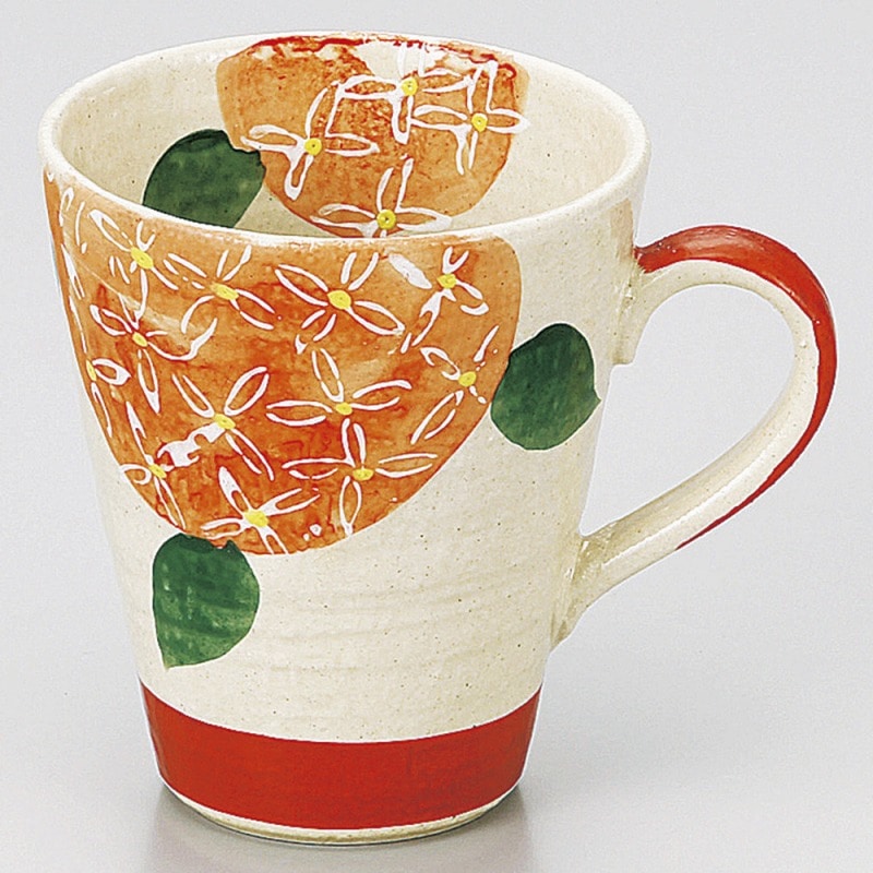 金正陶器 あじさい赤マグ 1個(ご注文単位1個)【直送品】