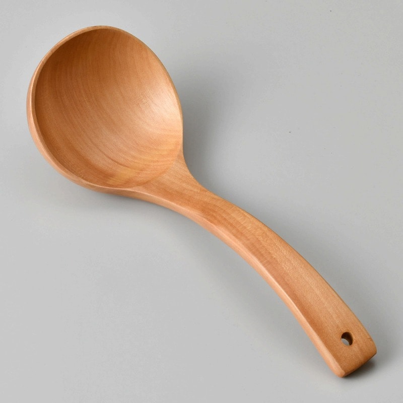 金正陶器 (木)お玉 柄短(大)白 1個(ご注文単位1個)【直送品】