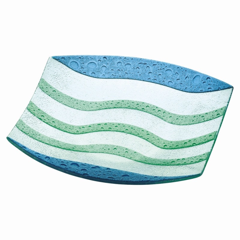 金正陶器 ガラス 清流四角盛皿 1個（ご注文単位1個）【直送品】
