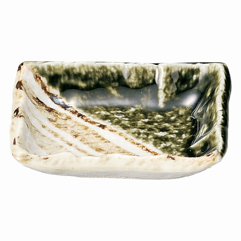 金正陶器 織部ストライプ長角小皿 1個(ご注文単位1個)【直送品】