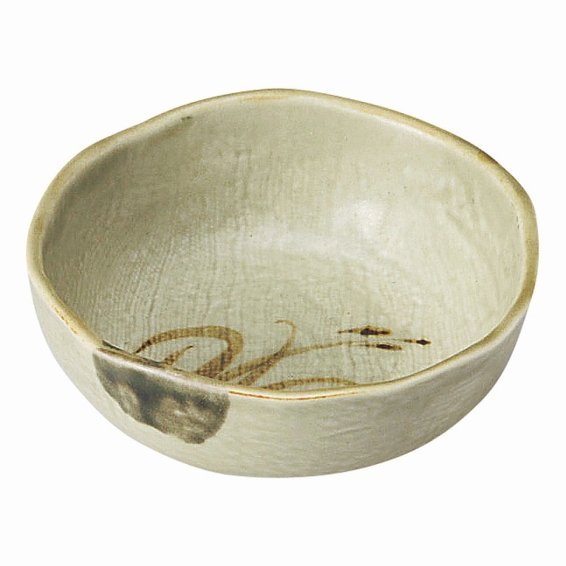 金正陶器 織部流し芦絵4.0鉢 1個(ご注文単位1個)【直送品】