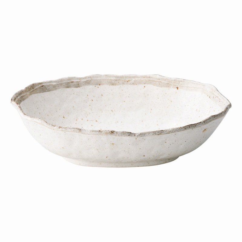 金正陶器 志野粉引木の葉楕円鉢 1個(ご注文単位1個)【直送品】