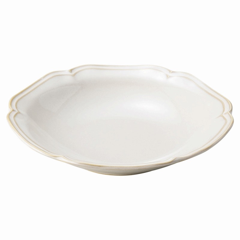 金正陶器 アンジュ ラフィネ21㎝深皿(白) 1個(ご注文単位1個)【直送品】