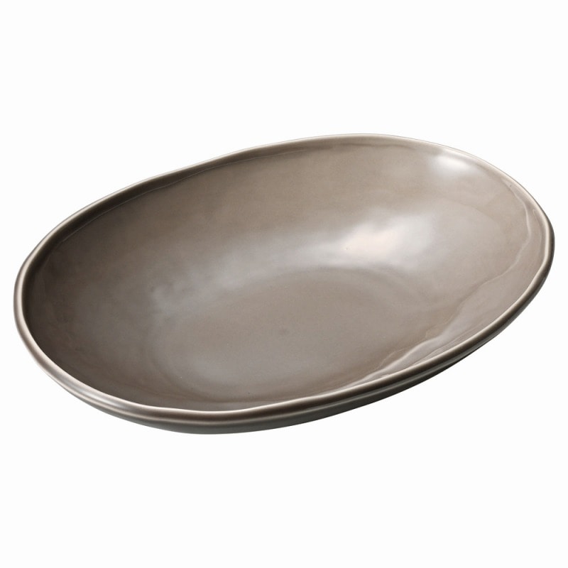 金正陶器 カフェズベージュいっぷく楕円鉢M 1個(ご注文単位1個)【直送品】