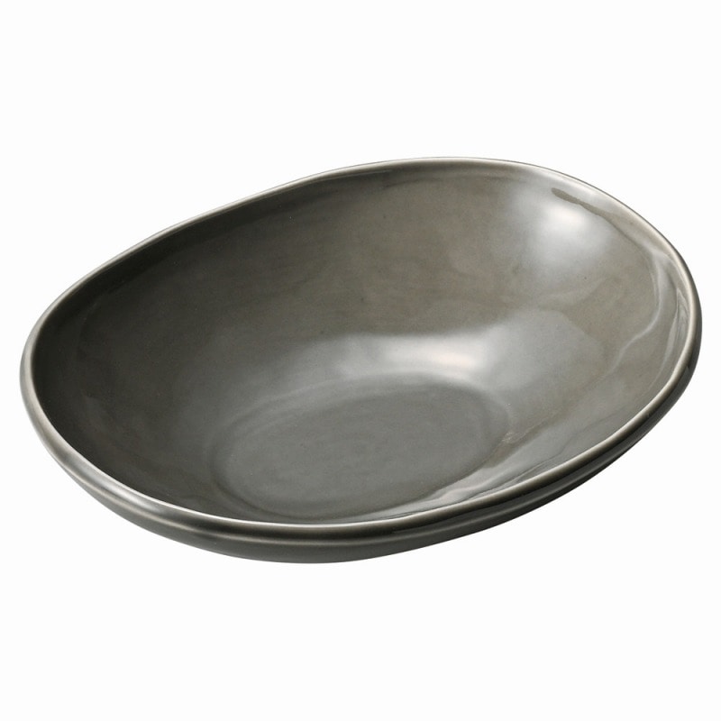金正陶器 カフェズグレーいっぷく楕円鉢S 1個(ご注文単位1個)【直送品】