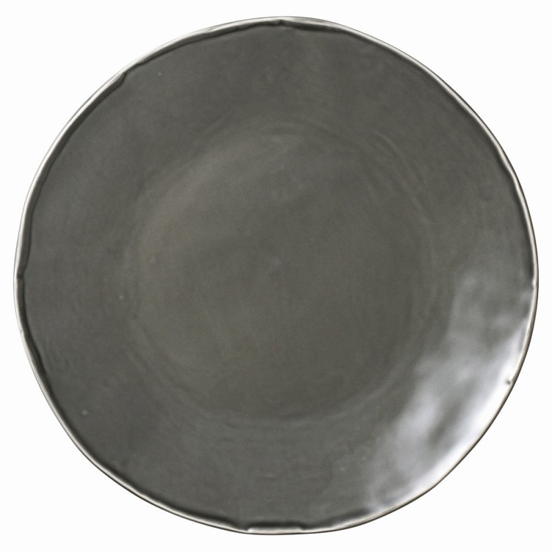 金正陶器 カフェズグレーいっぷく丸皿L 1個(ご注文単位1個)【直送品】