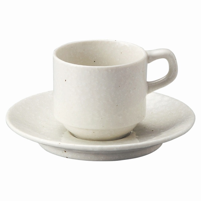 金正陶器 白粉引(黒斑点)スタックコーヒー碗 1個 ※カップ単品のみ(ご注文単位1個)【直送品】