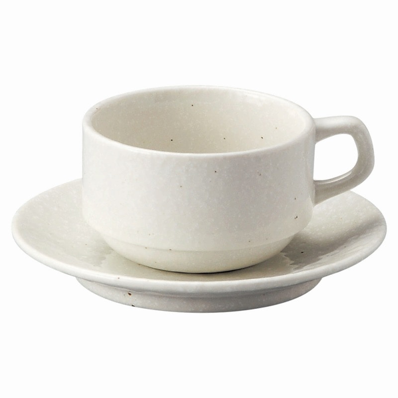 金正陶器 白粉引(黒斑点)スタックカプチーノ碗 1個 ※カップ単品のみ(ご注文単位1個)【直送品】