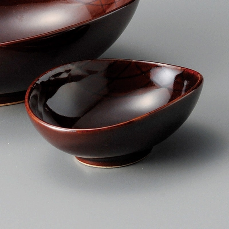 金正陶器 アメ天目たわみ刺身鉢千代口 1個(ご注文単位1個)【直送品】