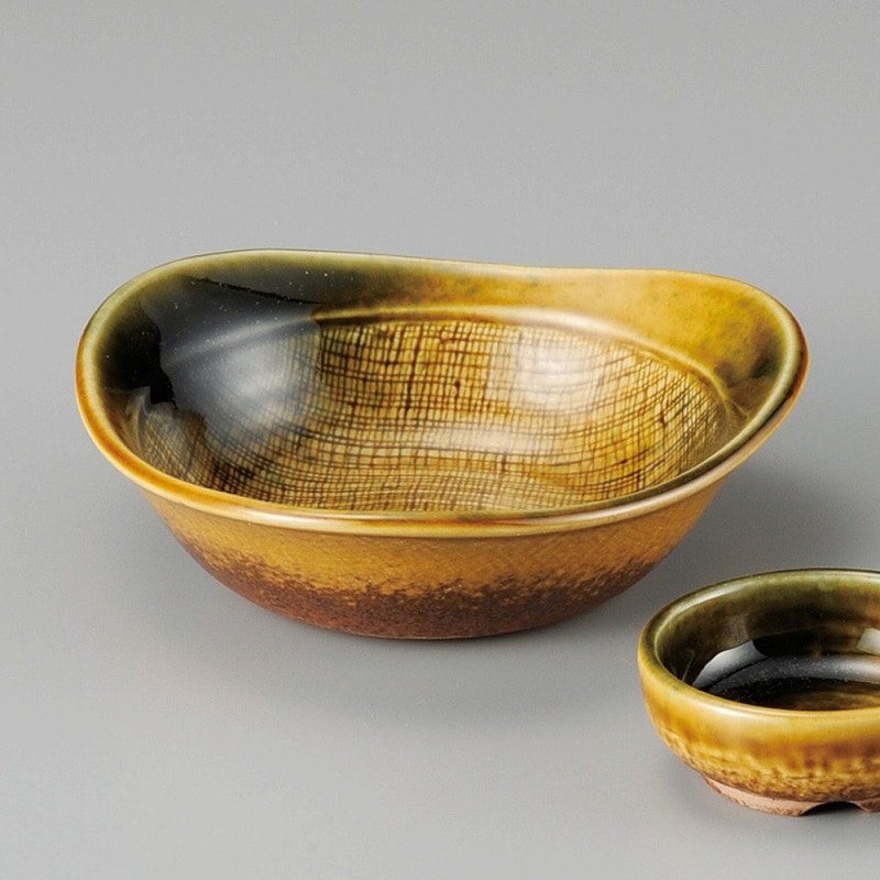 金正陶器 黄瀬戸三角4.5鉢 1個(ご注文単位1個)【直送品】