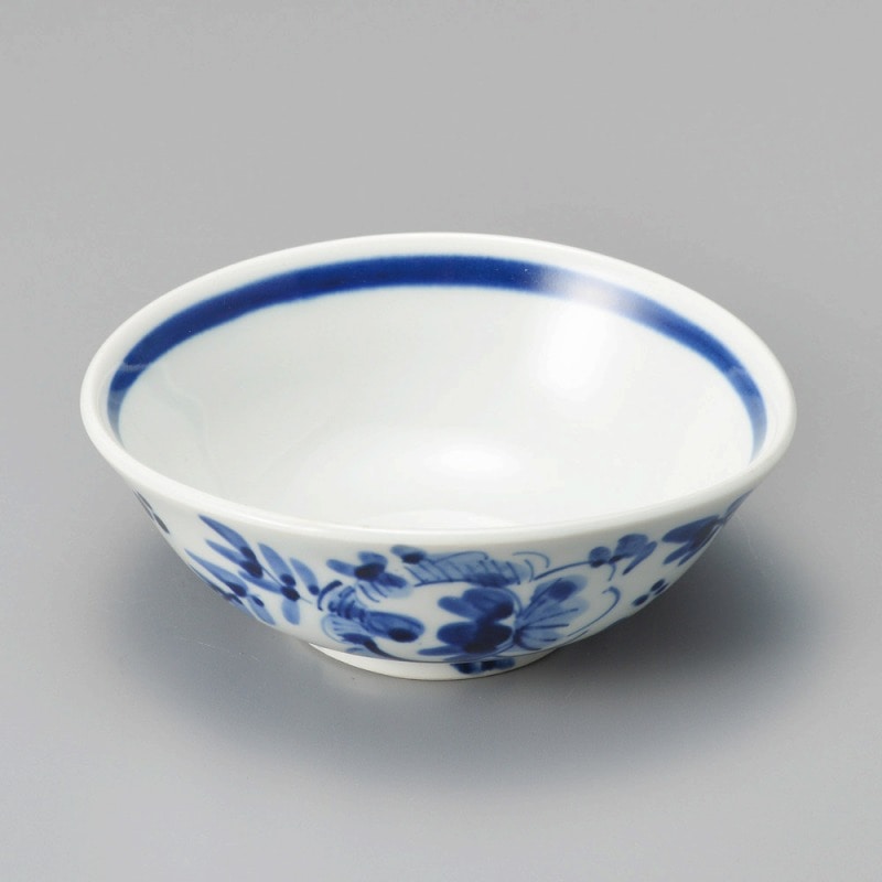 金正陶器 染付草花たわみ向付 1個（ご注文単位1個）【直送品】