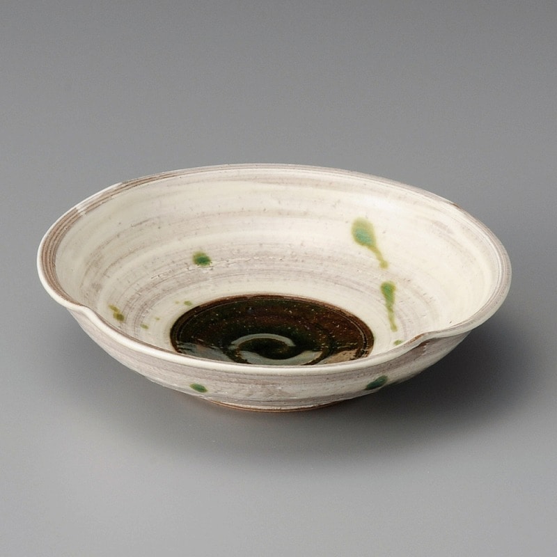 金正陶器 粉引織部散し四方押し向付 1個(ご注文単位1個)【直送品】