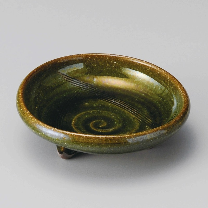 金正陶器 織部三ツ足向付(手造り) 1個(ご注文単位1個)【直送品】