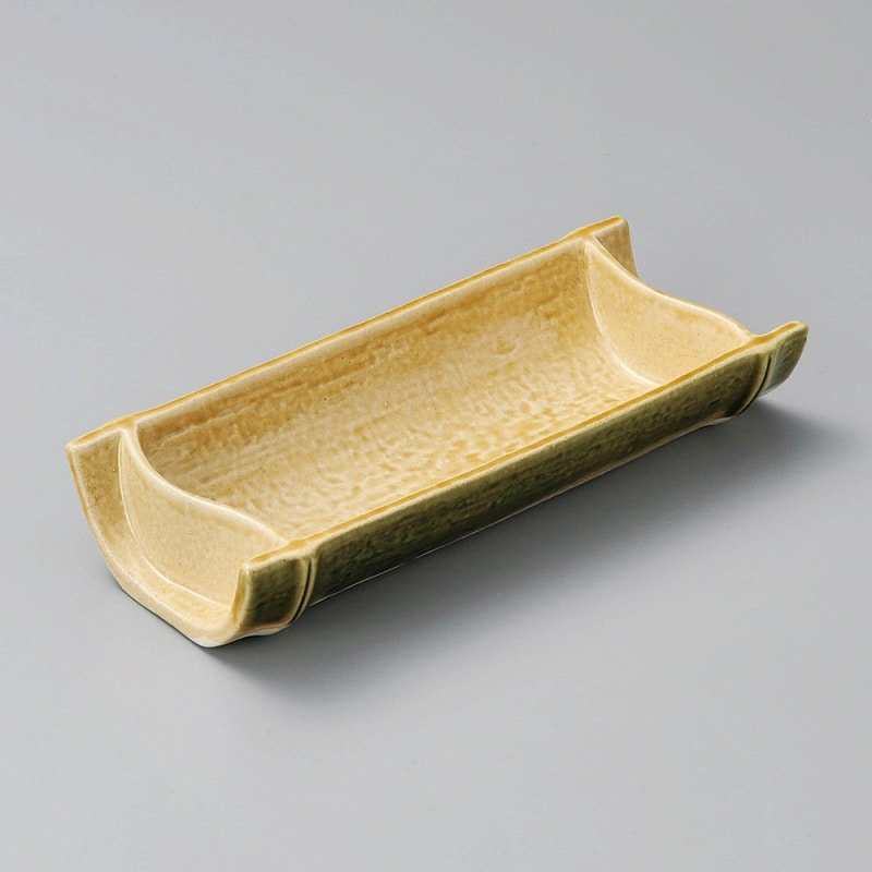 金正陶器 黄瀬戸竹割向付 1個(ご注文単位1個)【直送品】