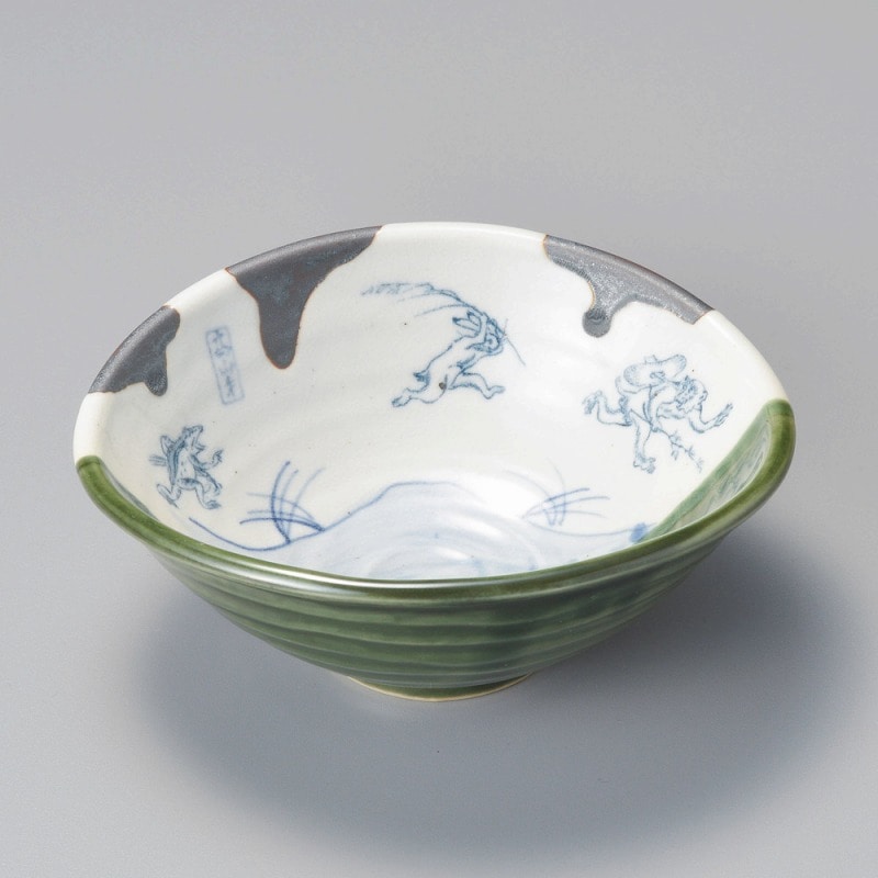 金正陶器 染分鳥獣戯画たわみ鉢 1個(ご注文単位1個)【直送品】